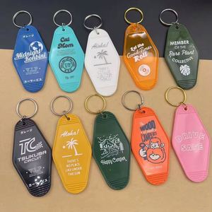 Plastic <b>Custom</b> Acrylic Vintage Motel Keychain <b>Key</b> Tag Hot Stamp Hotel Keychains Blank Print Gold <b>Key</b> <b>Ring</b> Promotion Gifts - Product Image 3