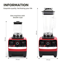 4500W Zilver Crest Blender Dubbele Twee Cup Commerciële Voedsel Smoothie Blender En Juicers Mixer