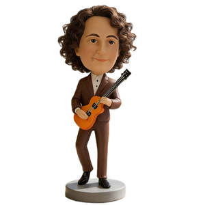 Figurine musicale en pose de guitariste, décoration créative de bureau, figurine de salon intérieur en résine synthétique, cadeau - Product Image 1