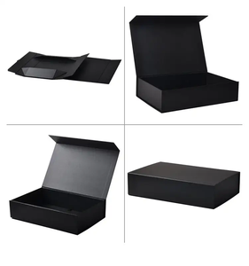 Biểu Tượng Tùy Chỉnh Gấp Bao Bì Các Tông Giấy Giày Quần Áo Đồ Lót Hộp Màu Đen Flap Từ Đóng Cửa Hộp Quà Tặng Với Ribbon - Product Image 5