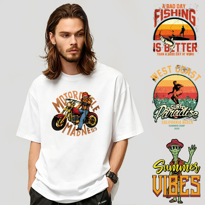 Factory Hot Sale Ready to Ship Cartoon DTF Transfer Logo Sticker Vinyl Heat Transfers for T-shirts