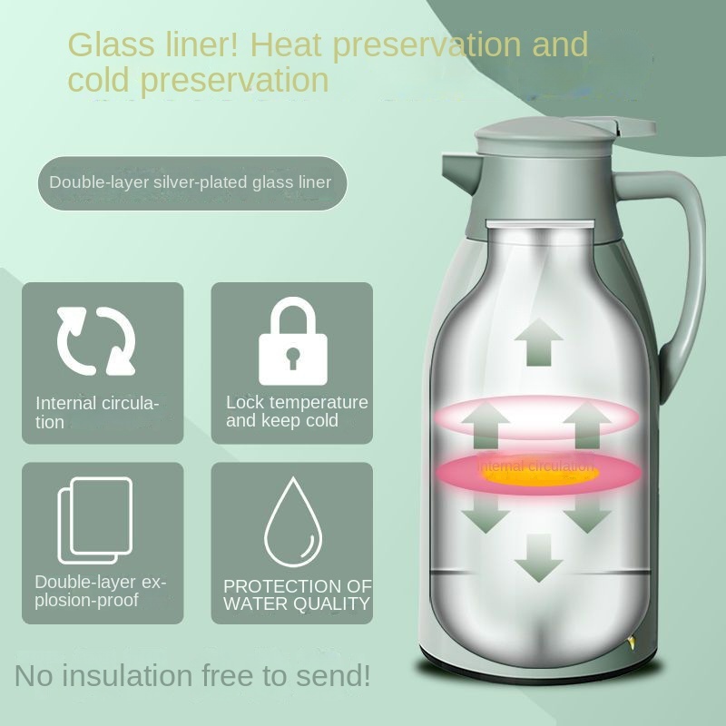 Intelligent Stainless Steel Glass Liner Large Capacity Thermos Bottle 24-36 Hours Thermal Insulation Hand Grip Classic Style view 3