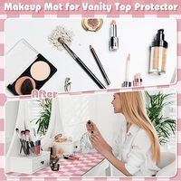 Pastellfarbene Kosmetik-Make-up-Matte, doppelseitig, maschinengefertigt, Silikonmatte für einfache Reinigung, wasserfest, ölbeständig