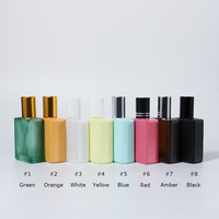 Flacons roll-on en verre rechargeables carrés de 15 ml, blanc nacré, noir mat, ambré givré, avec bouchons à vis pour déodorant