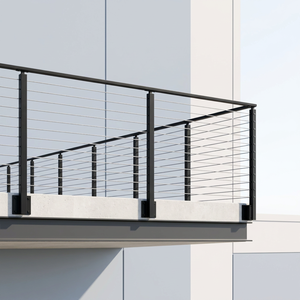 Garde-corps extérieur en câble d'acier inoxydable, balustrade d'escalier moderne à <span class=keywords><strong>fixation</strong></span> anglaise pour balcon et terrasse <span class=keywords><strong>de</strong></span> villa - Product Image 2