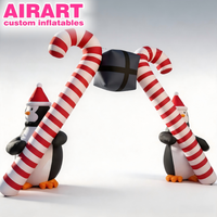 Arche gonflable personnalisée en forme de maison de bonbons pour l'entrée, Arche gonflable en forme de canne à sucre pour les fêtes