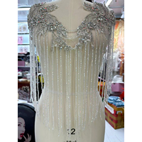 Pièces de col brodées avec effet 3D, revente par les créateurs de vêtements, perles de verre, paillettes, strass pour robes