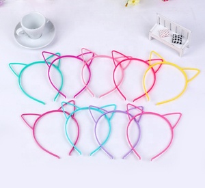 Serre-tête en plastique pour enfants, motif oreilles de <span class=keywords><strong>chat</strong></span>, couleurs mélangées, bon marché - Product Image 2