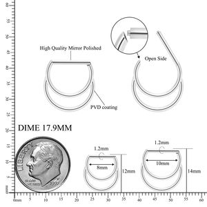 F136 titanio D forma nariz anillo pendientes 16G medio anillo oreja cartílago Tragus Helix Conch Piercing joyería - Product Image 6
