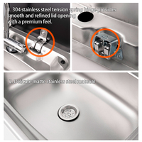 Évier de camping-car à prix avantageux, en acier inoxydable 304, lavabo de bar pour camping-car, rectangulaire, à poser, à cuve unique