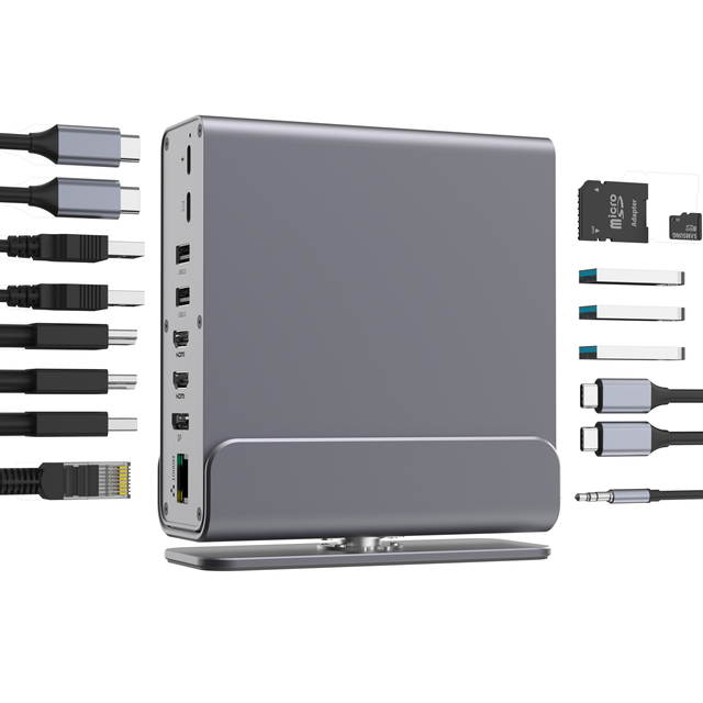 Hub Station Dock 16 in 1 Type c Power Adapter Multi Adapter Usb Dual Monitor Usb Hubs for mac Mini M2 Thunderbolt 3/4
