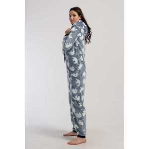 Mono de manga larga con capucha para mujer, con bolsillos con puños, para fitness, fiesta, otoño, hueco, midi, estampado, de una pieza - Product Image 2