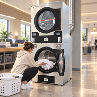 Séchoir à tambour double empilable commercial pour blanchisserie, appartements et services hôteliers