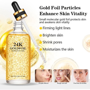 Suero Facial de Oro 24k de Marca Privada 100ml Antienvejecimiento, Control de Acné, Equilibrio de Grasa, Minimizador de Poros, Ácido Salicílico para Piel, Cuello y Garganta - Product Image 3