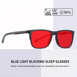 نظارات نوم رجالية جديدة مضادة للضوء الأزرق والإشعاع، بدون مشبك للوجه، بعدسات بلاستيكية حمراء، وإطار كامل من مادة تي آر - Product Image 2