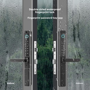 Cerradura inteligente de huellas dactilares de doble cara a prueba de agua para puertas de madera Villas Red WiFi de aleación de aluminio conectada Datos en la nube de marca - Product Image 2