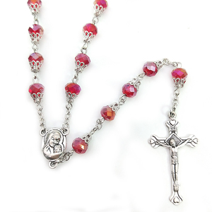 Taufe Perlen Kristall Rosenkranz Heiliges Kreuz Halskette Farben Gebets perlen Katholische Kirche Renommiertes Werbe geschenk - Product Image 6