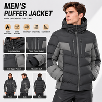 Veste d'hiver personnalisée pour homme, 100% nylon, veste matelassée chaude, vêtements de performance pour l'extérieur, coupe-vent, résistante à l'eau, sports d'hiver