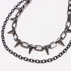Chaîne de taille punk en métal clouté Yueli, en alliage de zinc, double anneau, pour soirée, chaîne de corps tendance - Product Image 4