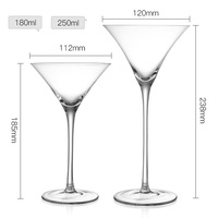 Mode cristal boire Unique Cocktail liqueur Art Bar tige Margarita Martini verre verres tasse verrerie ensemble