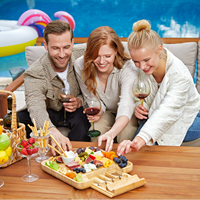 Charcuterieplanken en messenset, bamboe kaasplank, kaas- en vleesplateau, unieke housewarming cadeaus, bruidsdouche cadeau
