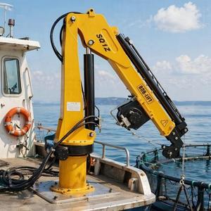 Grue marine fiable de 1 tonne pour la manutention de cages piscicoles, grue de pont de bateau à flèche articulée 1600 kg, portée 4,23 m - Product Image 3