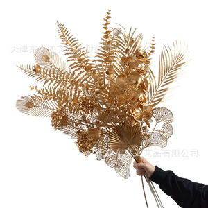 Hortensia Artificial Dorada Dongchen Crafts, Tallo Único de 30cm-100cm, Decoración para Bodas y Hogar - Product Image 5