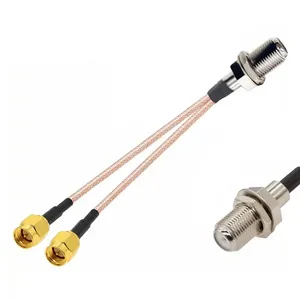 <span class=keywords><strong>Cable</strong></span> Divisor Tipo <span class=keywords><strong>Y</strong></span> de Conector Hembra F a 2 Conectores Macho SMA, <span class=keywords><strong>Cable</strong></span> Pigtail RG316 de 15 cm (6 Pulgadas) para Router <span class=keywords><strong>Wifi</strong></span> - Product Image 1
