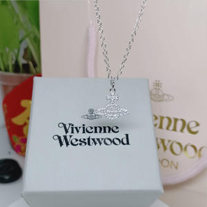 Collar de circonita Saturno de moda Empress Dowager Vivienne, cadena de plata para clavícula, joyería para mujer, venta al por mayor Yuanchen - Product Image 3