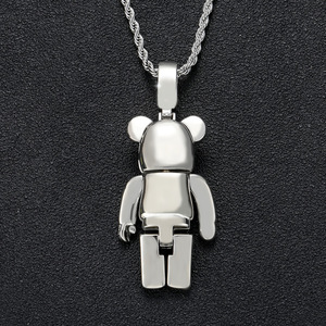 Bey בובה מצוירת תליון תליון שרשרת תליון זהב קושצייר שרשרת היפ הופ קטן תליון לדוב זוג - Product Image 4