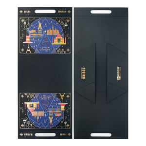 กล่องของขวัญพับได้แบบแข็งพร้อมหูหิ้ว  วัสดุกระดาษแข็ง  แบบพับเก็บได้  พร้อมฝาปิดแม่เหล็ก  สำหรับบรรจุภัณฑ์สินค้าหรูหรา - Product Image 2