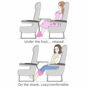 Lihao <b>Car</b> Footrest Sling <b>Hook</b> Nylon Black 80x650mm Portable Leg Support for Travel - Product Image 5