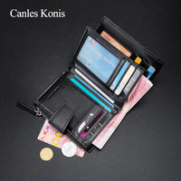 Dompet Kulit Vintage Pria Pendek Merk Kustom, Anti RFID, Kancing Tutup, Desain Lipat 3, Lapisan Poliester, Multifungsi