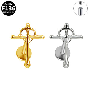<b>Titanium</b> Cross Finger Spider Web Ear <b>Studs</b> G23 Unisex Daily Wear Jewelry - Product Image 5