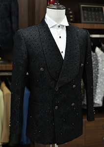 <span class=keywords><strong>Costume</strong></span> Homme <span class=keywords><strong>Sur</strong></span> <span class=keywords><strong>Mesure</strong></span> Classique <span class=keywords><strong>de</strong></span> Luxe Coupe Slim Respirant <span class=keywords><strong>de</strong></span> Haute Qualité pour Affaires Formelles, Style Smoking à Devant Plat, Grandes Tailles - Product Image 2