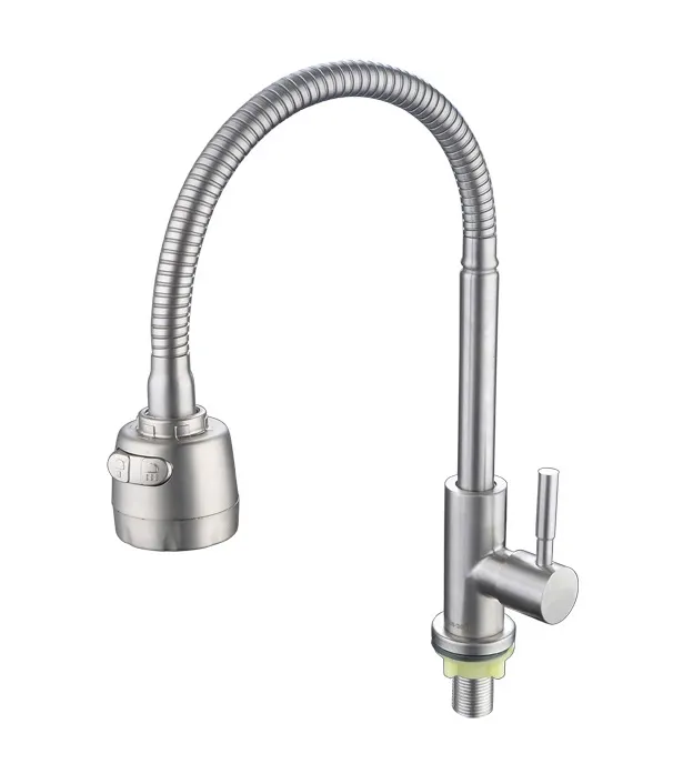 Preço barato SUS304 torneira pia de água fria com chuveiro spray inox cozinha faucet