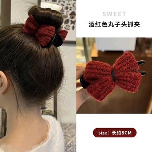 Grande 8cm porta coda di cavallo fatta a mano pinze per capelli alla moda accessori per capelli treccia artigli in tessuto clip nastro uncinetto fiocco - Product Image 6