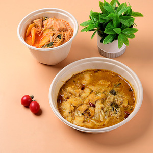 Sugarcane Pulp Biodegradable Disposable <b>Paper</b> <b>Bowls</b> Round Food Grade Eco-Friendly Customizable For Takeaway Meals - Product Image 2