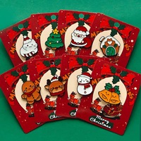Badges de revers festifs mignons en alliage de zinc, émaillés à chaud, électroplaqués, personnalisés, en gros, pour Noël