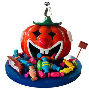 Nuovo Design gigante <span class=keywords><strong>di</strong></span> <span class=keywords><strong>Halloween</strong></span> personalizzato in fibra <span class=keywords><strong>di</strong></span> vetro <span class=keywords><strong>caramelle</strong></span> <span class=keywords><strong>di</strong></span> zucca per interni ed esterni casa ufficio Hotel Club decorazione - Product Image 1