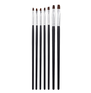 Lot de 7 pinceaux à ongles à manche noir, pinceaux plats pour gel de construction, pinceaux pour vernis gel, pinceaux acryliques, différentes tailles, poils en nylon, pinceaux à ongles en gel pour salon - Product Image 4