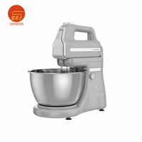 Batteur sur socle planétaire électrique oscillant en acier inoxydable, bol mélangeur de 4,5 L, 5 vitesses, 300 W, crochet pétrisseur, appareil de cuisine domestique