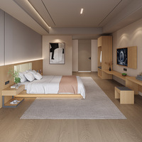 Usine directe hôtel de luxe moderne chambre ensemble de meubles en bois massif 5 étoiles hôtel standard cadre de lit panneau têt