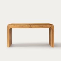 Meja Kerja Kayu Solid Custom Modern Minimalis dengan Laci Tersembunyi untuk Hotel Boutique, Suite, dan Kantor