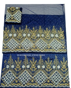 Envoltura bordada africana de alta calidad Tela de encaje Premium para niña somalí Hecho a mano George Woven Technics Exportación mundial - Product Image 2