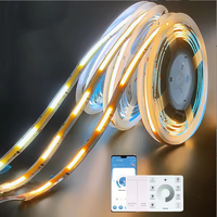 Bande led intelligente coulante cob eau courante led 24v programmable 360leds/m couleur unique cob led bande lumineuse pour la maison
