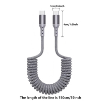 Câble USB rétractable à charge rapide tendance 2026 avec tressage en cuivre pur pour iPhone 17/16/15 Pro Max et utilisation en voiture