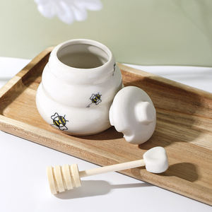 Bomboniera Barattolo Portamiele in Ceramica Bianca "Meant to Bee" con Coperchio per Matrimonio Baby Shower Souvenir - Product Image 3