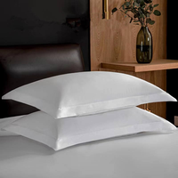 Taie d'oreiller en satin de coton blanc de qualité hôtelière, 100% coton pur, pour la maison, l'hôtel, vente en gros