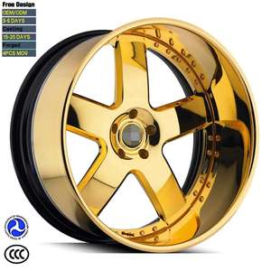 Jantes forgées sur mesure <span class=keywords><strong>2</strong></span> pièces 3 pièces 20 21 22 24 pouces Or Chrome Deep Dish 5 branches 6061-t6 Aluminium pour voiture de tourisme Lexus - Product Image 1